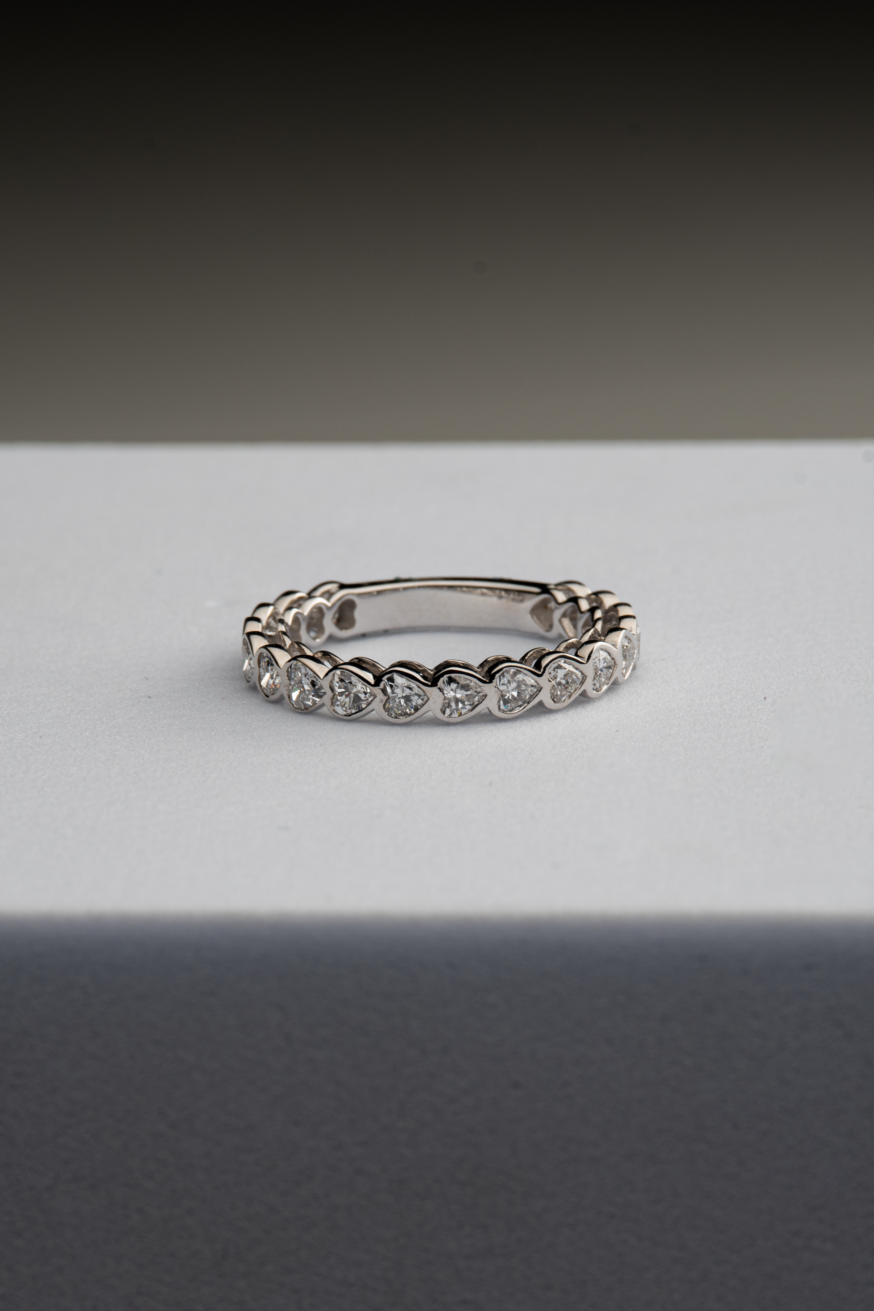 Eternity Ring with Heart Diamonds