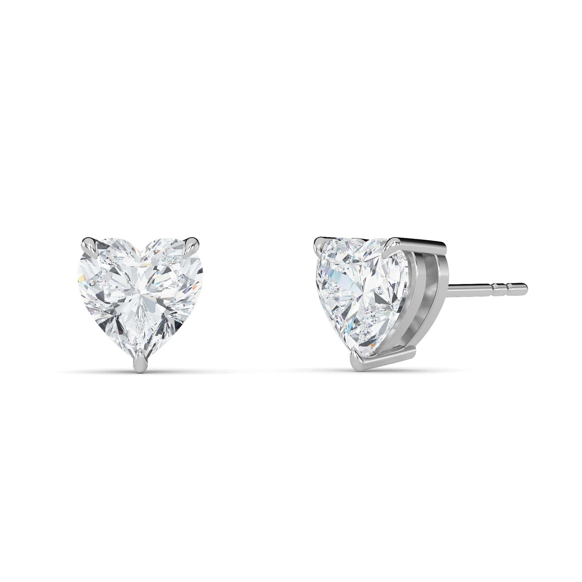 Heart Diamond Stud Earrings