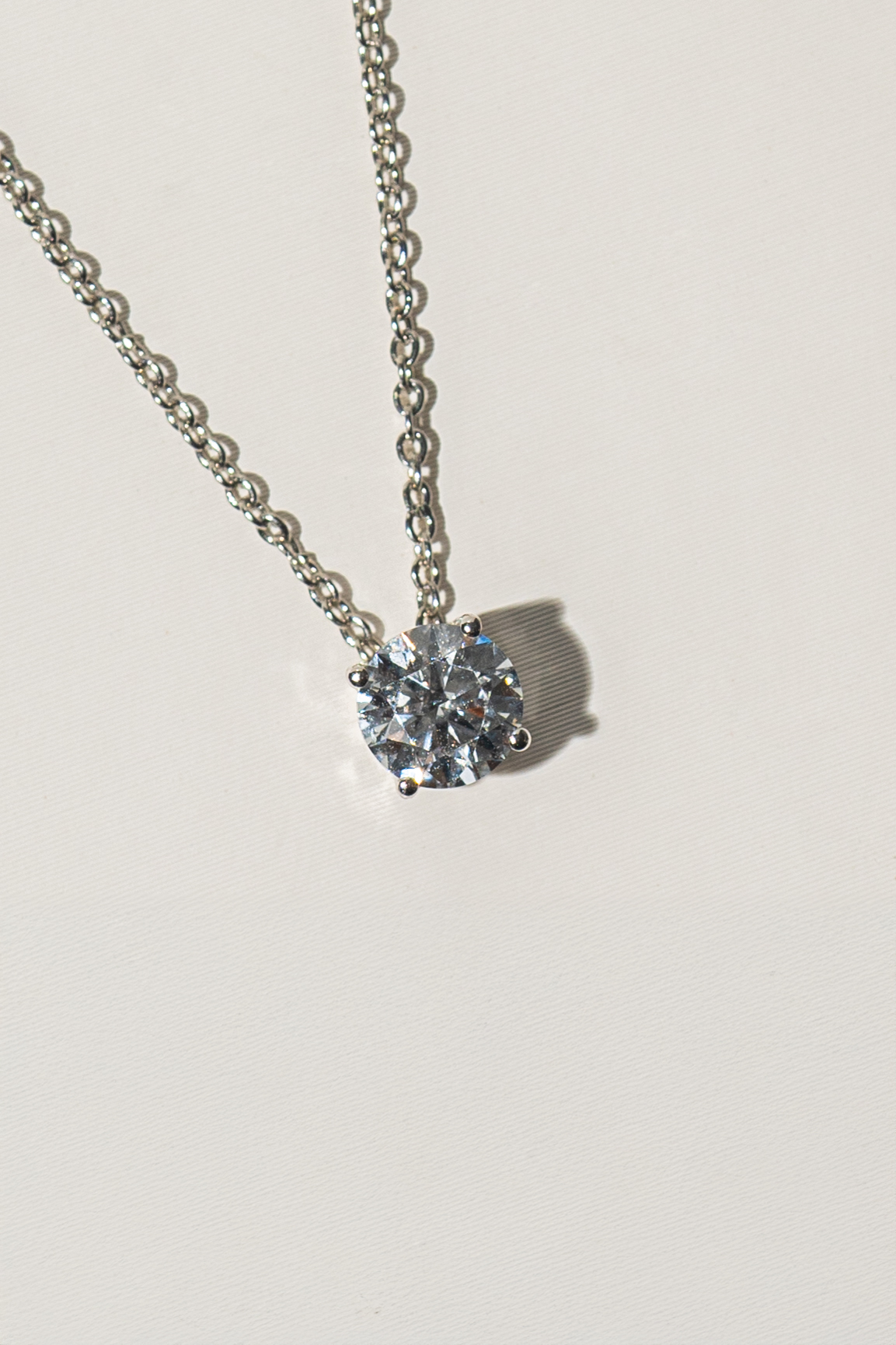Round Diamond Stud Necklace