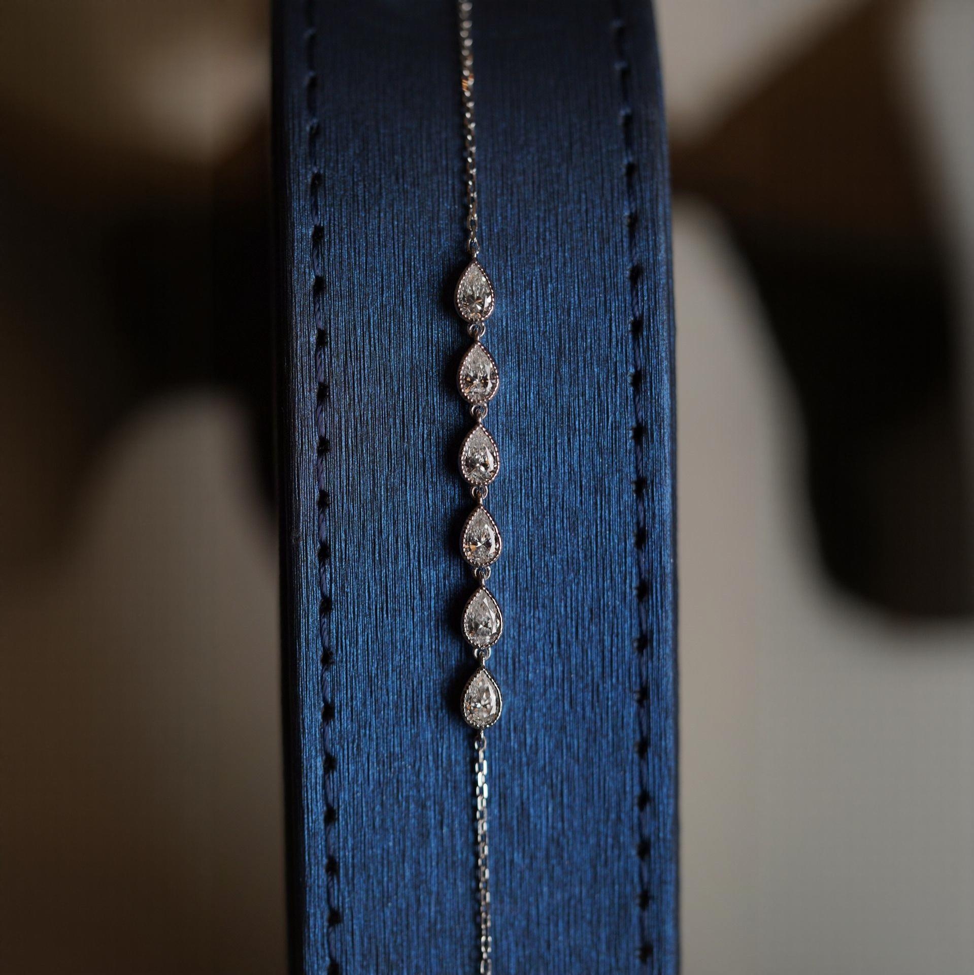 Signature Bracelet with Pear Diamonds