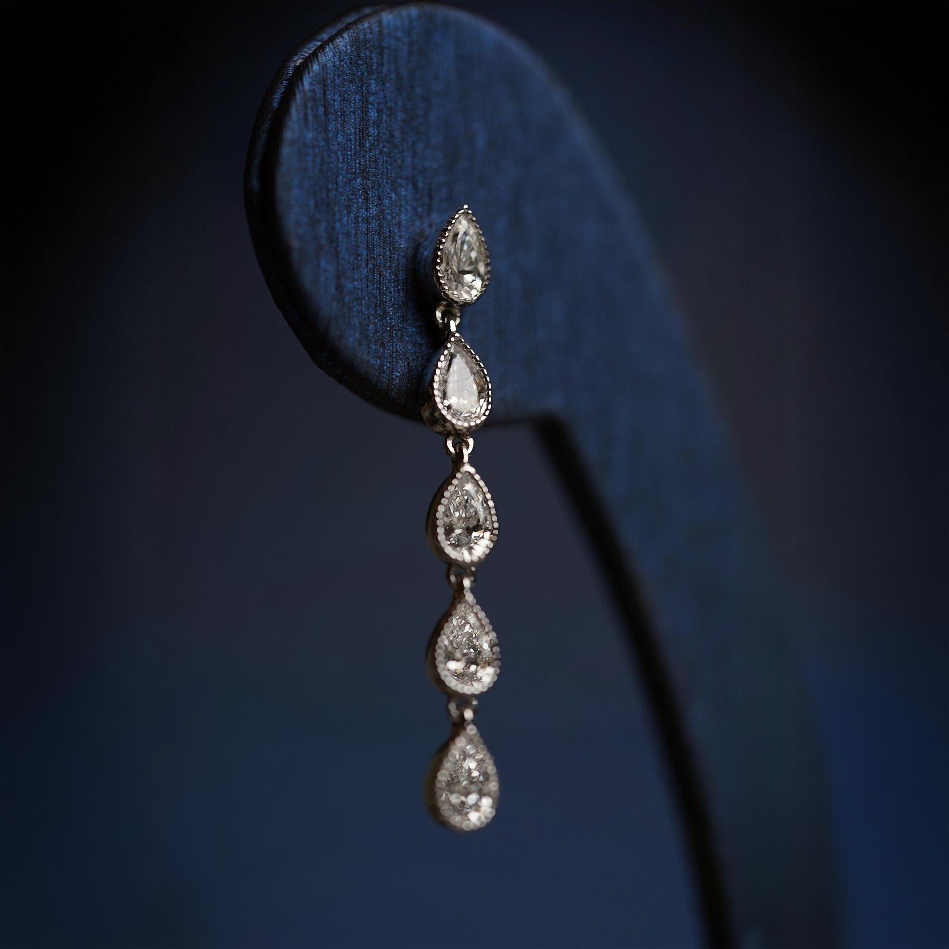 Signature Drop Earrings with Pear Diamonds