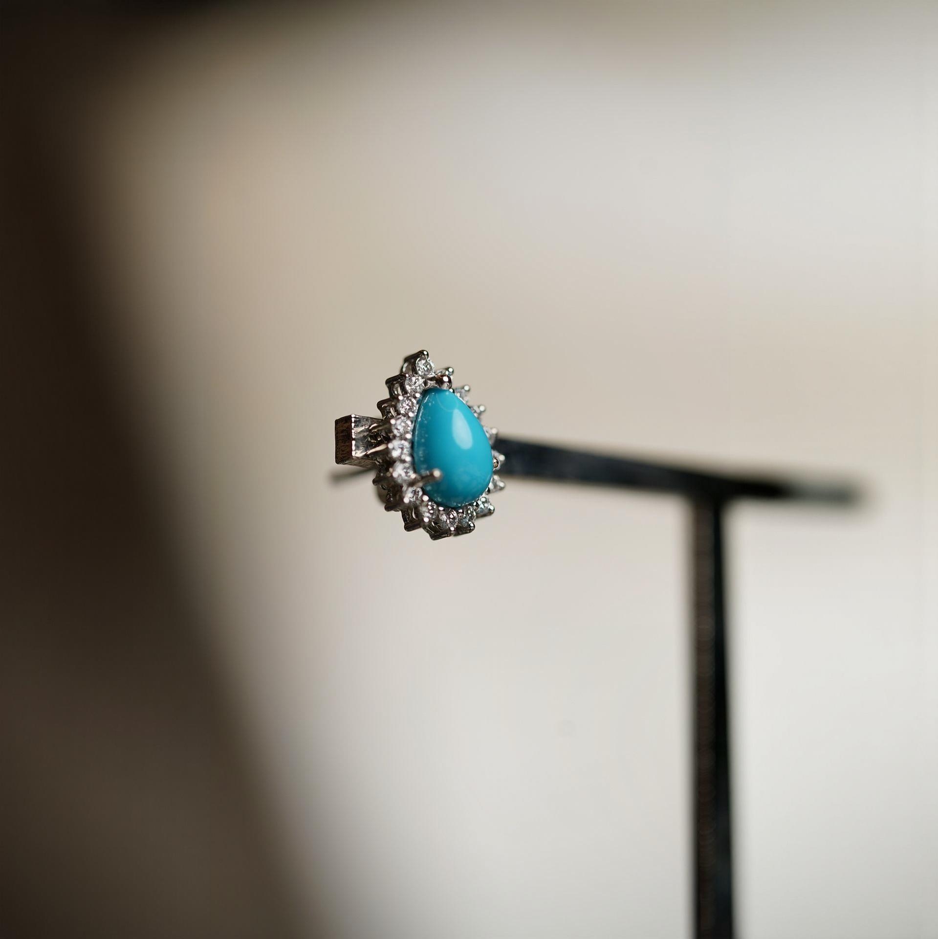 Turquoise and Diamonds Earrings